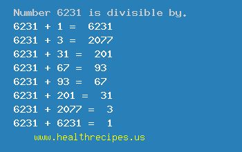 Number 6231 is divisible by the following numbers