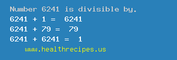 Number 6241 is divisible by the following numbers
