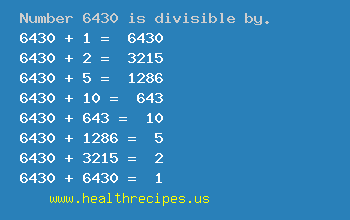 Number 6430 is divisible by the following numbers