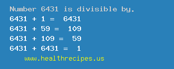 Number 6431 is divisible by the following numbers
