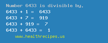 Number 6433 is divisible by the following numbers