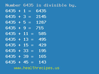 Number 6435 is divisible by the following numbers
