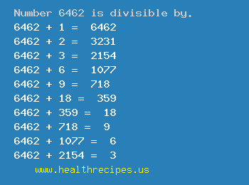 Number 6462 is divisible by the following numbers