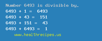 Number 6493 is divisible by the following numbers