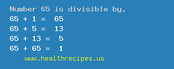 Number 65 is divisible by the following numbers