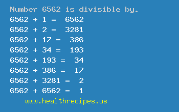 Number 6562 is divisible by the following numbers