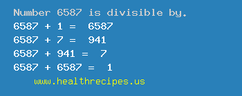 Number 6587 is divisible by the following numbers