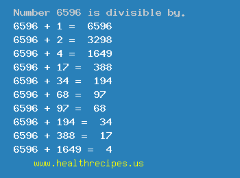 Number 6596 is divisible by the following numbers