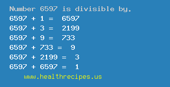 Number 6597 is divisible by the following numbers