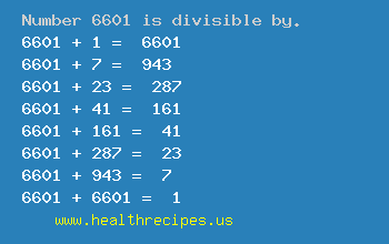 Number 6601 is divisible by the following numbers