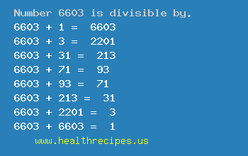 Number 6603 is divisible by the following numbers