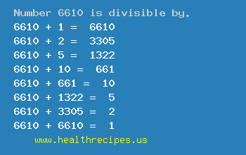 Number 6610 is divisible by the following numbers