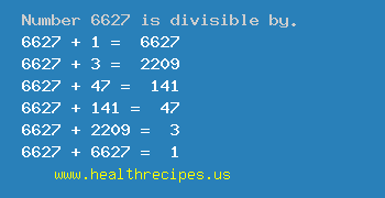 Number 6627 is divisible by the following numbers