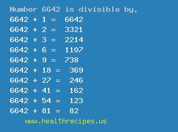 Number 6642 is divisible by the following numbers