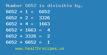 Number 6652 is divisible by the following numbers