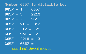 Number 6657 is divisible by the following numbers