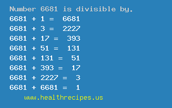 Number 6681 is divisible by the following numbers