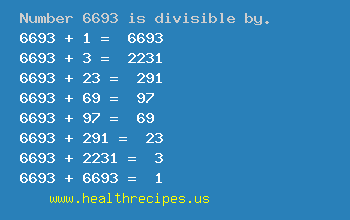 Number 6693 is divisible by the following numbers