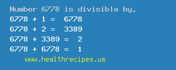 Number 6778 is divisible by the following numbers