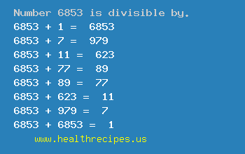 Number 6853 is divisible by the following numbers