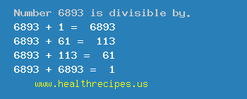 Number 6893 is divisible by the following numbers