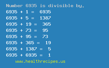 Number 6935 is divisible by the following numbers