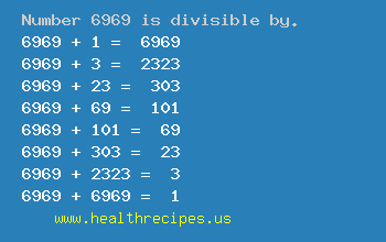 Number 6969 is divisible by the following numbers