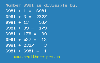 Number 6981 is divisible by the following numbers