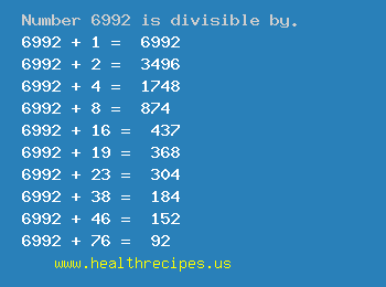 Number 6992 is divisible by the following numbers