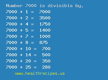 Number 7000 is divisible by the following numbers