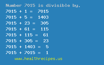 Number 7015 is divisible by the following numbers