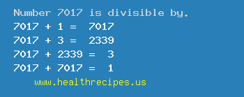 Number 7017 is divisible by the following numbers