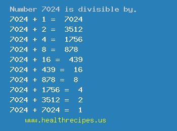 Number 7024 is divisible by the following numbers
