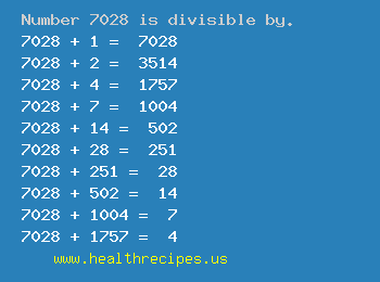 Number 7028 is divisible by the following numbers