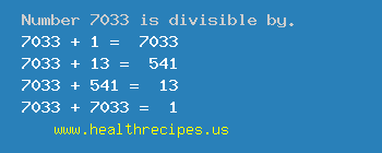 Number 7033 is divisible by the following numbers