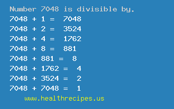Number 7048 is divisible by the following numbers