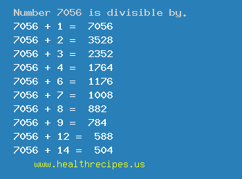 Number 7056 is divisible by the following numbers