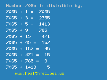 Number 7065 is divisible by the following numbers