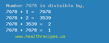 Number 7078 is divisible by the following numbers