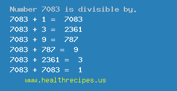 Number 7083 is divisible by the following numbers