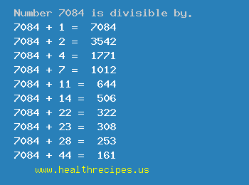 Number 7084 is divisible by the following numbers