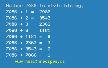 Number 7086 is divisible by the following numbers