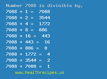Number 7088 is divisible by the following numbers