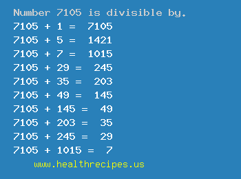 Number 7105 is divisible by the following numbers