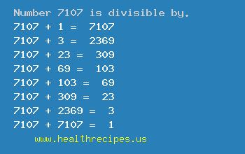 Number 7107 is divisible by the following numbers