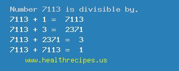 Number 7113 is divisible by the following numbers
