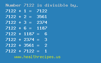 Number 7122 is divisible by the following numbers