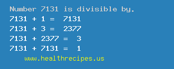 Number 7131 is divisible by the following numbers