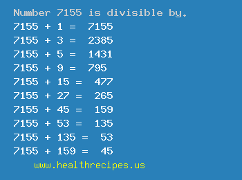 Number 7155 is divisible by the following numbers