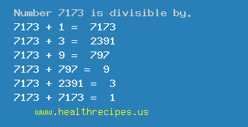 Number 7173 is divisible by the following numbers